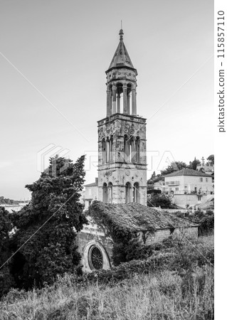 Tranquil view of Saint Mark church in Hvar Tranquil view of Saint Mark church in Hvar 115857110