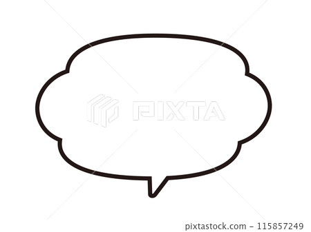 The vector data is a downward cloud-shaped speech bubble with adjustable line width. The vector data is a downward cloud-shaped speech bubble with adjustable line width. 115857249