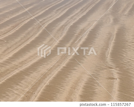 Beautiful lines at the beach naturally drawn from the waves of the sea 115857267