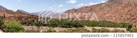 Picturesque village Douar Ouddift at the Tizi n'Test pass in the Atlas mountains 115857401