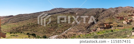 Great panoramic landscape of the Anti-Atlas mountains Great panoramic landscape of the Anti-Atlas mountains 115857431