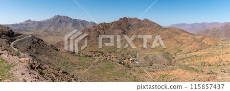 Great panoramic landscape of the Anti-Atlas mountains 115857437