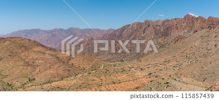 Great panoramic landscape of the Anti-Atlas mountains 115857439