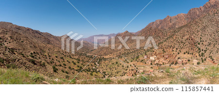 Great panoramic landscape of the Anti-Atlas mountains 115857441