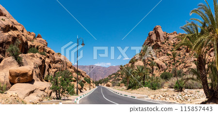 Great panoramic landscape of the Anti-Atlas mountains Great panoramic landscape of the Anti-Atlas mountains 115857443