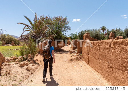 Great panoramic landscape of the Anti-Atlas mountains 115857445