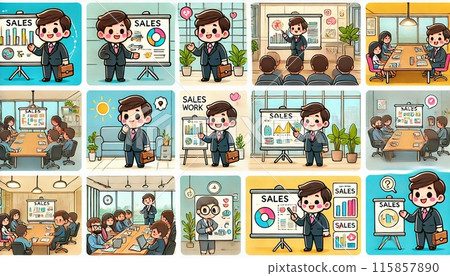 一組努力對抗熱的人們的插圖 115857890