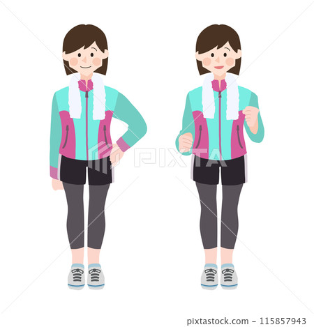 手繪向量圖的一個女人走路 115857943