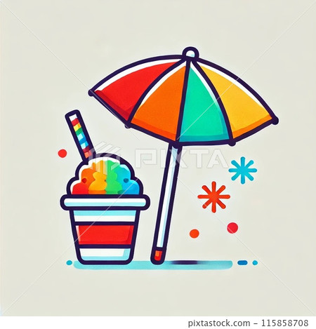 插畫材料:彩色刨冰 插畫材料:彩色刨冰 115858708