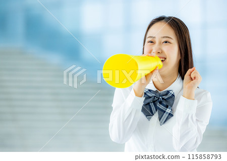 high school girl cheering 115858793