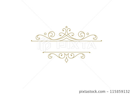 Vintage ornament swirl text divider filigree calligraphic vector illustration 115859132