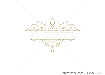 Vintage ornament swirl text divider filigree calligraphic vector illustration 115859133