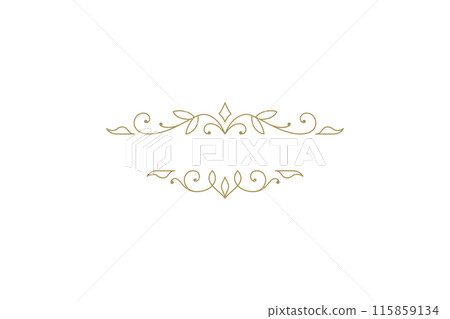 Vintage ornament swirl text divider filigree calligraphic vector illustration 115859134
