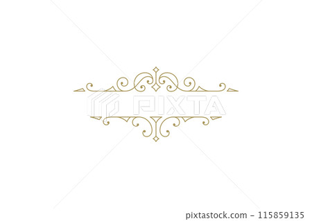 Vintage ornament swirl text divider filigree calligraphic vector illustration 115859135