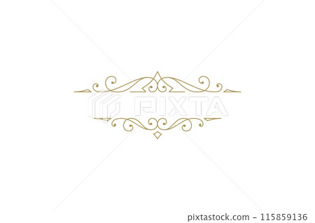 Vintage ornament swirl text divider filigree calligraphic vector illustration 115859136