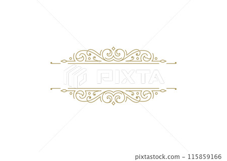 Vintage ornament swirl text divider filigree calligraphic vector illustration Vintage ornament swirl text divider filigree calligraphic vector illustration 115859166