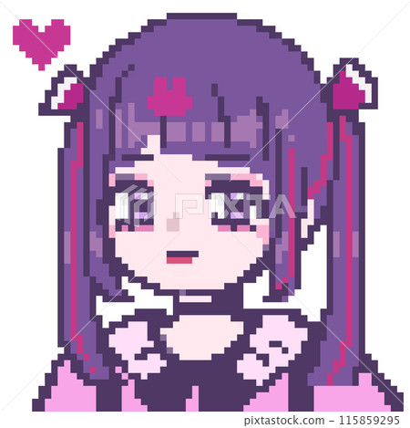 Pixel art illustration landmine girl - Stock Illustration