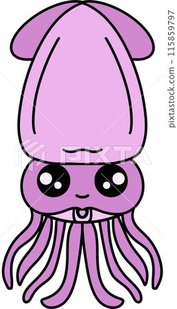 cartoon pink of squid 115859797