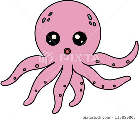 octopus cartoon character 115859803