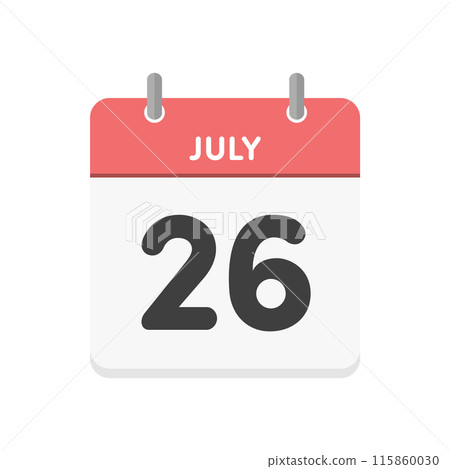 7月26日/7月26日曆圖示-7/26日期的簡單日曆素材 115860030
