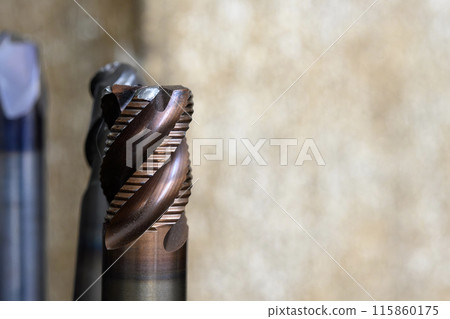 Close-up scene the wear cutter end mill tools. 115860175