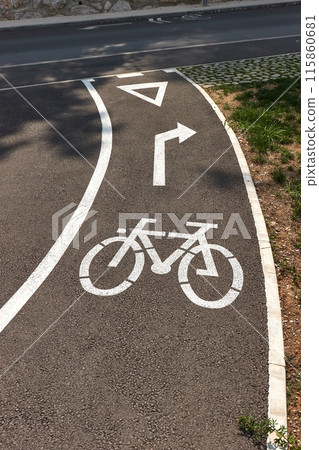 Bicycle lane signs Bicycle lane signs 115860681