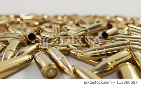 許多子彈和墨盒的圖像 許多子彈和墨盒的圖像 115860687