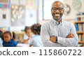 Black teacher in Elementary school 115860722