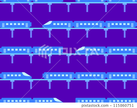 Trains seamless pattern. Railway road, background with railway transport. Train carriages. Design for wallpapers, wrappers, covers, banners and posters. Vector illustration 115860751