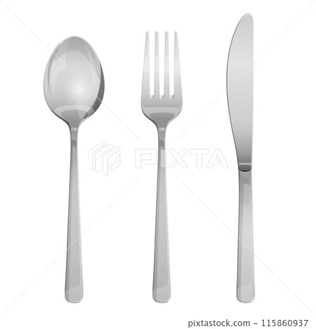Top view of spoon, fork and knife 115860937