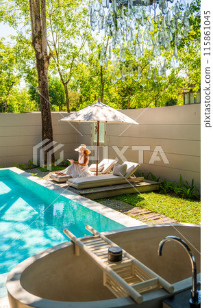 Private pool villa in Mai Khao Beach Resort in Phuket Thailand Private pool villa in Mai Khao Beach Resort in Phuket Thailand 115861045