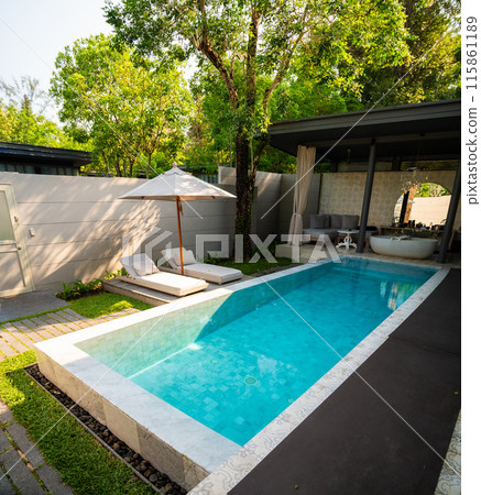 Private pool villa in Mai Khao Beach Resort in Phuket Thailand 115861189