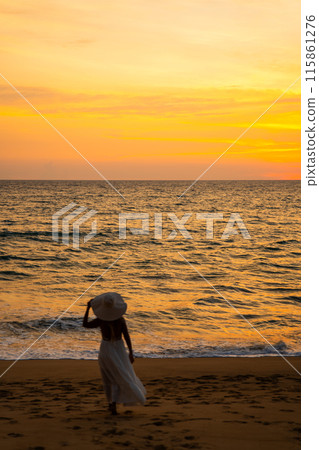 Sunset at the beach bar in Mai Khao Beach Resort in Phuket Thailand Sunset at the beach bar in Mai Khao Beach Resort in Phuket Thailand 115861276