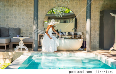 Private pool villa in Mai Khao Beach Resort in Phuket Thailand 115861430