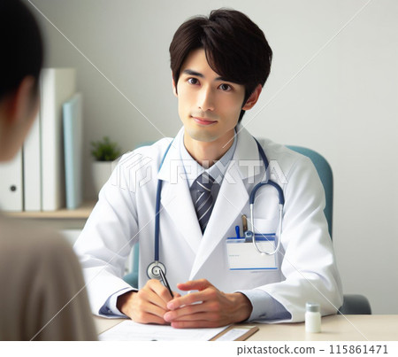 Young doctor during consultation Young doctor during consultation 115861471