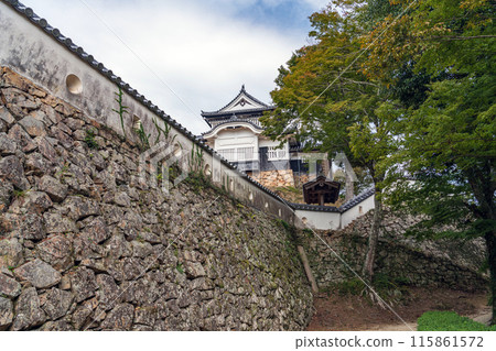 Okayama Bitchu Matsuyama Castle castle tower and castle walls Okayama Bitchu Matsuyama Castle castle tower and castle walls 115861572