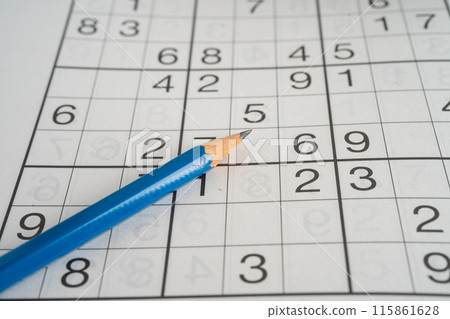 Sudoku puzzle game playing to challenge brain. Sudoku puzzle game playing to challenge brain. 115861628