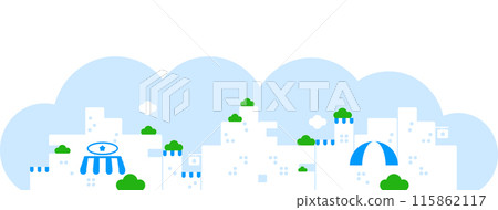 city and village background design 115862117