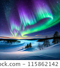 Aurora of a snowy field 115862142