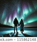 Couple and Aurora 115862148