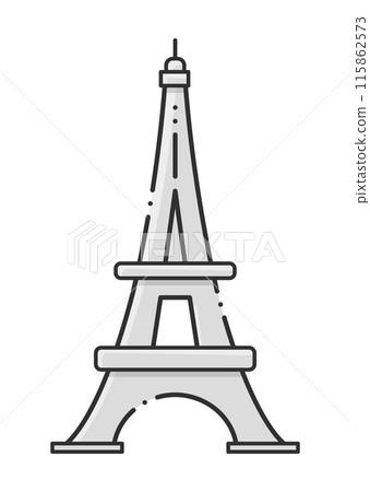 Simple and stylish Eiffel Tower icon - Image of Paris, France 115862573