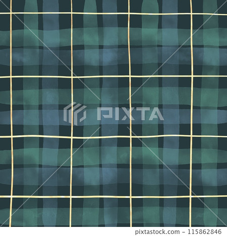 Gold Black Watch Tartan Plaid Hand Drawn Background Gold Black Watch Tartan Plaid Hand Drawn Background 115862846
