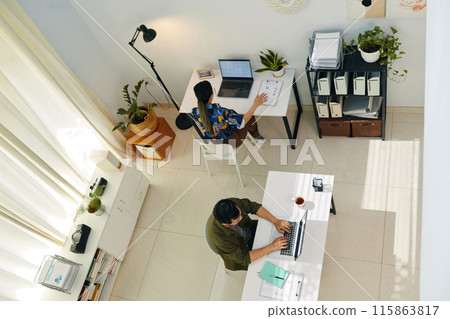 Colleagues Working In Modern Office Colleagues Working In Modern Office 115863817