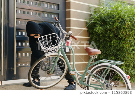 Robber Trying To Steal The Bike 115863898