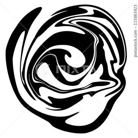 Distorted liquid black swirl Distorted liquid black swirl 115863923