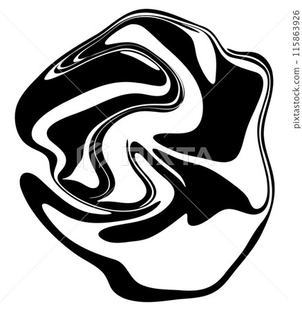 Distorted liquid black swirl 115863926