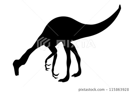 Dinosaur gallimimus silhouette 115863928