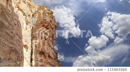 Mountains of Petra, Jordan, Middle East. Petra has been a UNESCO World Heritage Site since 1985 Mountains of Petra, Jordan, Middle East. Petra has been a UNESCO World Heritage Site since 1985 115863988