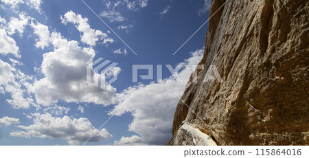 Mountains of Petra, Jordan, Middle East. Petra has been a UNESCO World Heritage Site since 1985 Mountains of Petra, Jordan, Middle East. Petra has been a UNESCO World Heritage Site since 1985 115864016
