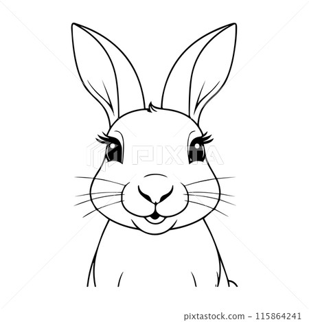 Outline coloring book for children of a cute rabbit 115864241